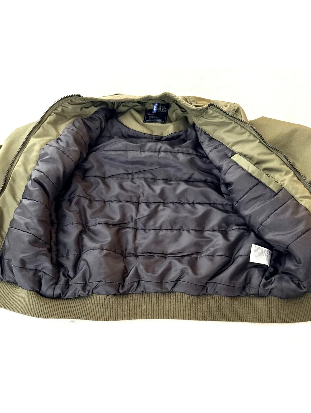 H&M Divided DB Supply No. 1 Men’s Bomber Jacket Olive Green Size S Padded